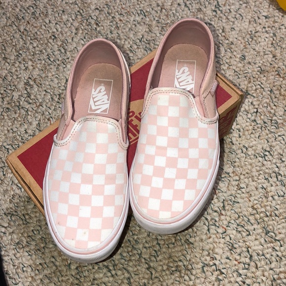 sepia rose checkered vans
